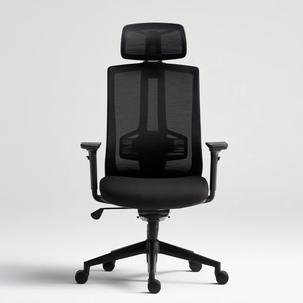 Ergonomiczny fotel biurowy, o nowoczesnej formie, kolor: czarny