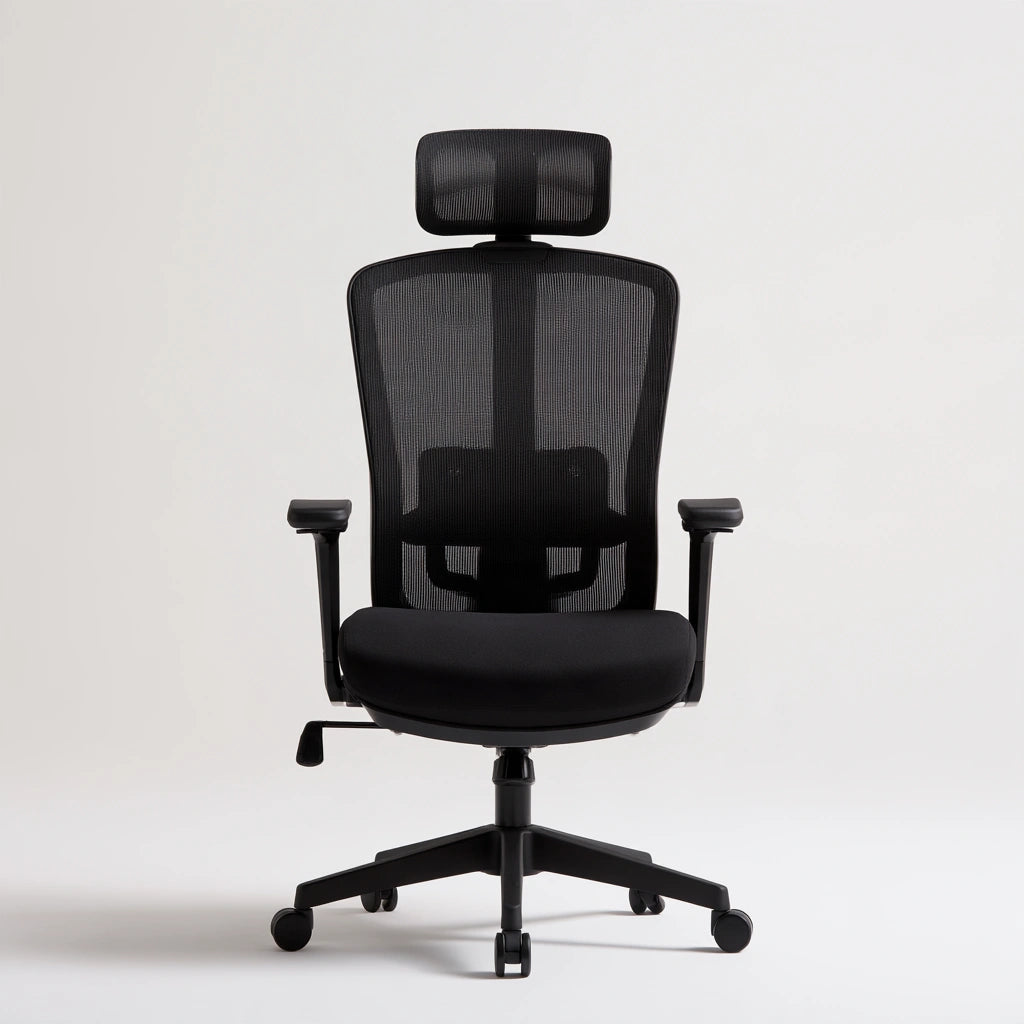 Ergonomiczny fotel biurowy, o nowoczesnej formie, kolor: czarny